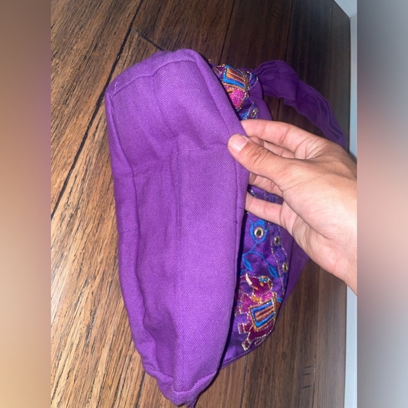 Handmade 🇮🇳 Purple hobo bag bohemian purse elephant bag embroidered bag - Picture 11 of 12